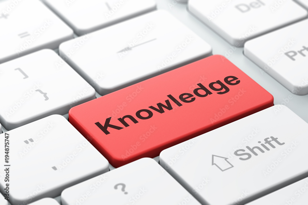 Education concept: computer keyboard with word Knowledge, selected focus on enter button background, 3D rendering Education concept: computer keyboard with word Knowledge, selected focus on enter button background, 3D rendering
