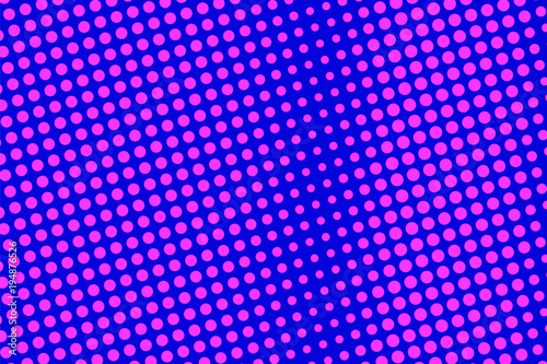 Blue pink dotted halftone. Round sparse dotted gradient. Half tone vector background.