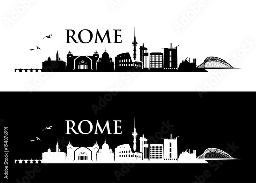 Canvas Print Rome skyline - Italy