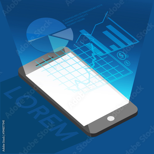 phone investment background graphic vector illustrations