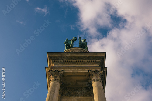 Heroes square, one of the most popular attractions for tourists in Budapest