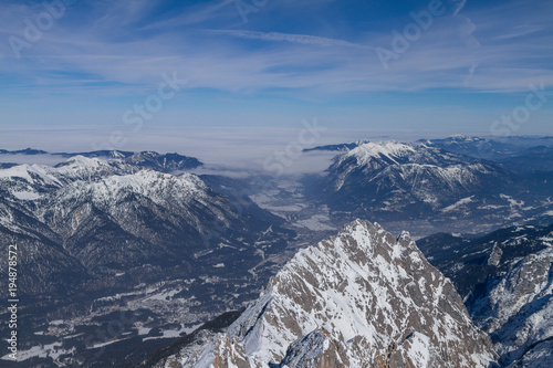 Snowy Winter View From the Zugspitze To Grainau