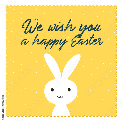 Happy easter bunny invitation template. Vector illustration