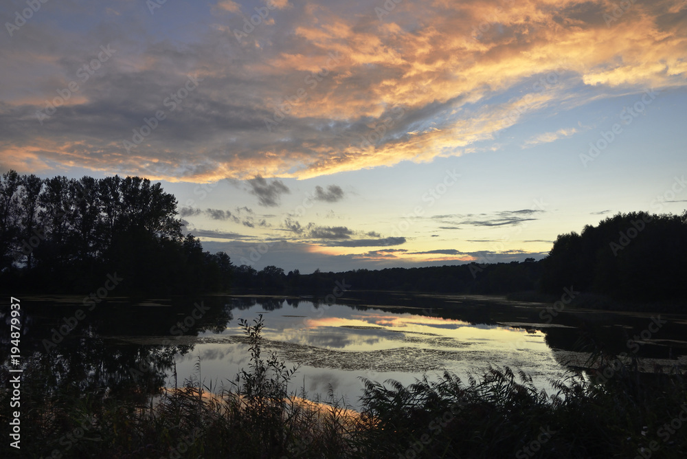 Abendstimmung am See, Evening mood at the lake Abendstimmung am See, Evening mood at the lake