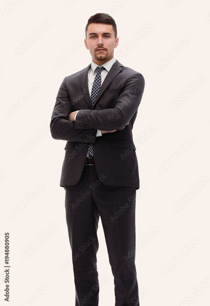 in full growth. confident businessman. in full growth. confident businessman.