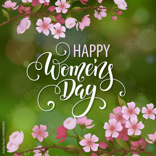 Hand drawn lettering. Spring holidays. Vector Illustration EPS10