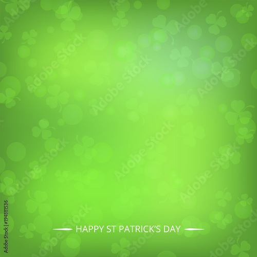 beautiful blurred clover background for st patrick's day