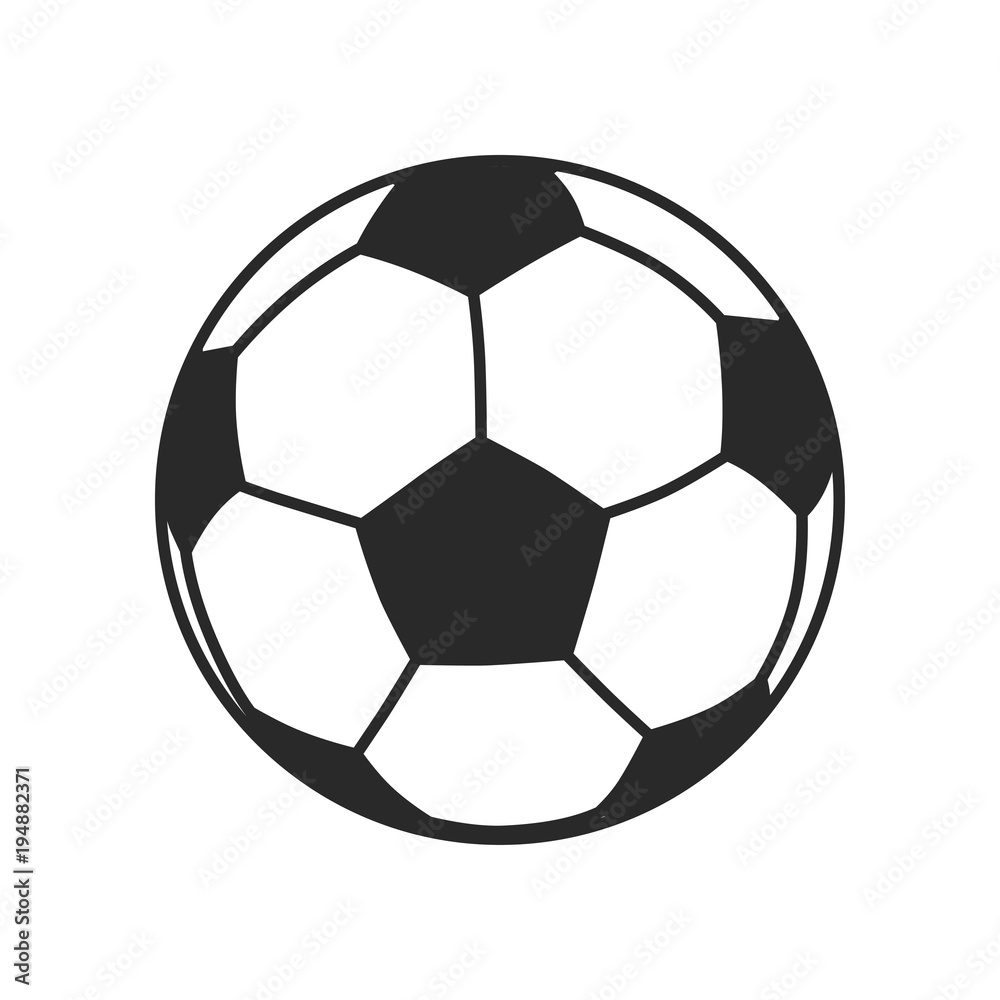 Soccer ball icon. Flat vector illustration in black on white background. EPS 10