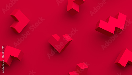 Abstract 3d rendering of geometric shapes. Modern background with simple forms. Minimalistic design for poster, cover, branding, banner, placard.