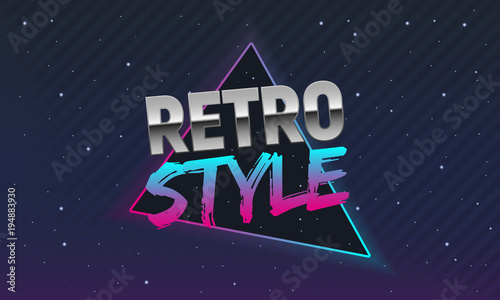 The poster in Retro style. Old style banner. Retro style disco. 80s background
