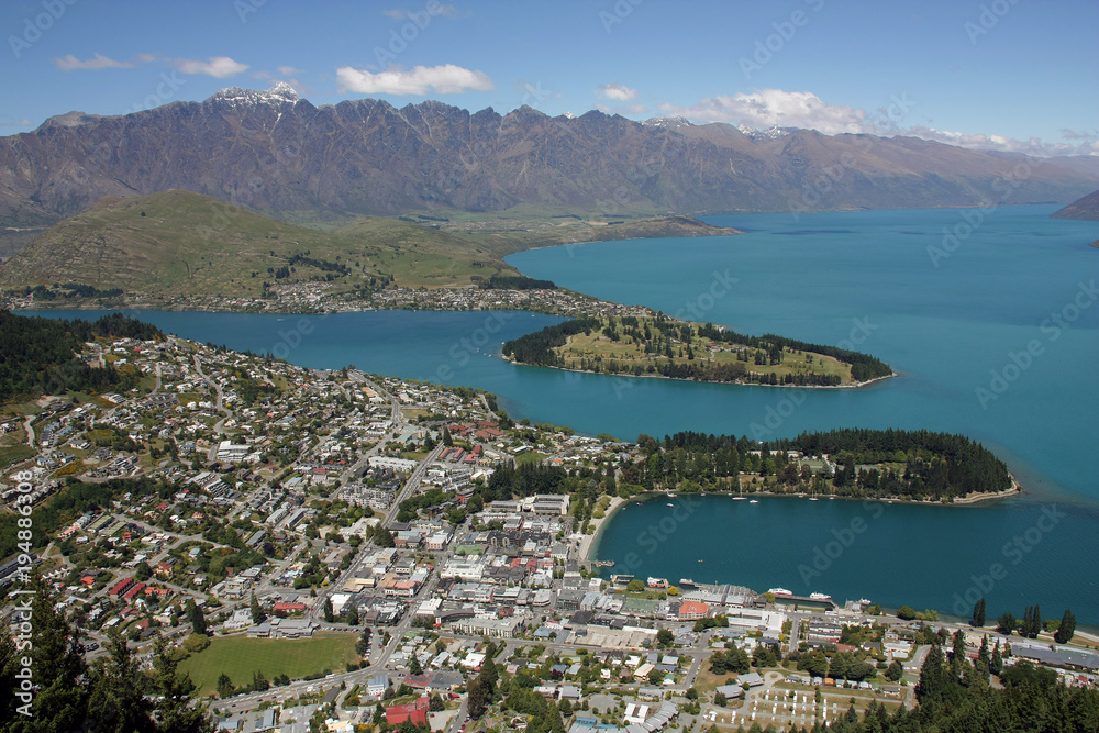 Blick auf Queenstown, Neuseeland