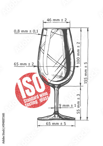 ISO standard wine tasting glass
