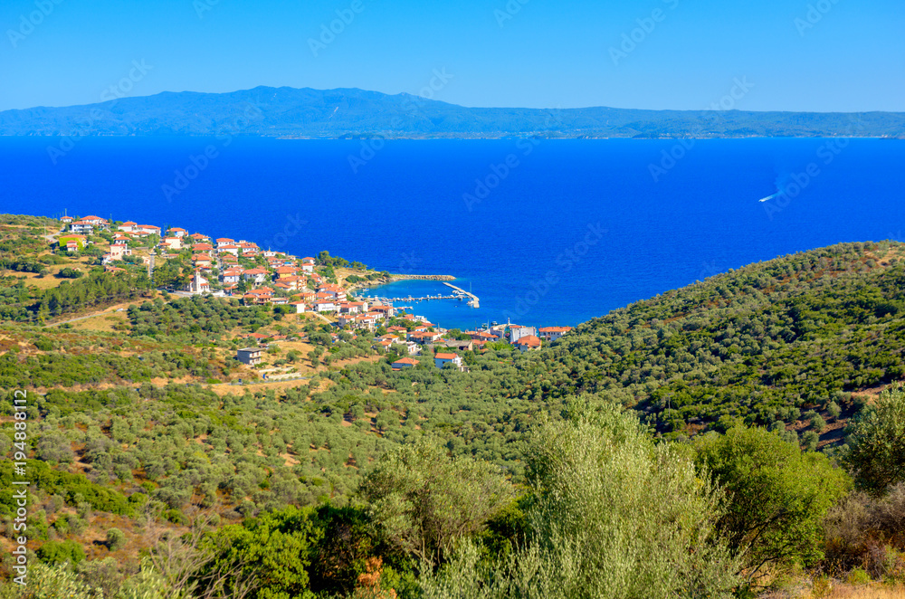 Mediterranean coast of Greece, a small town on the coast of the Aegean Sea