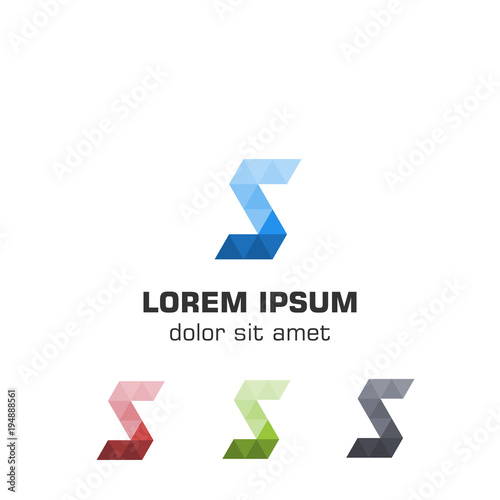 Initial letter S triangle logotype. Vector logo template
