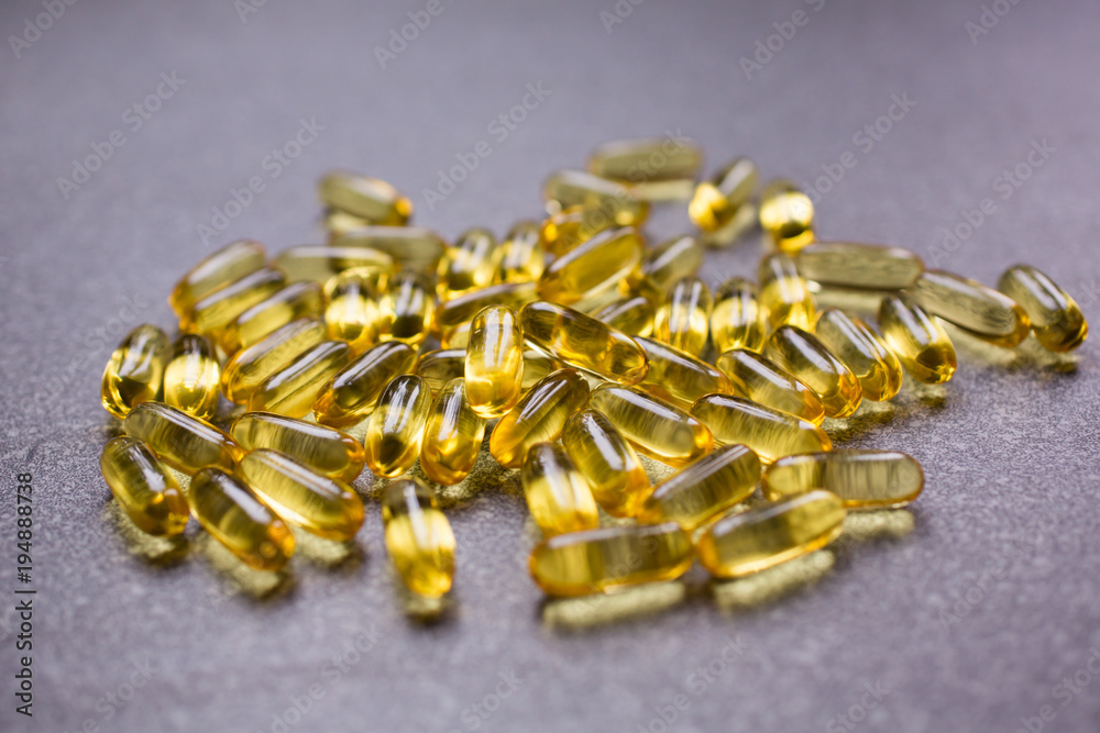 Fish oil capsules, vitamin Omega-3 Fish oil capsules, vitamin Omega-3
