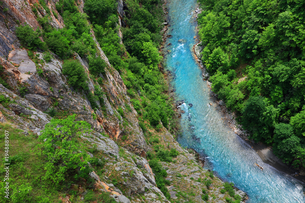 Aerial view of Tara River Canyon, Durmitor National Park, Montenegro, Europe