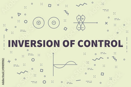 Conceptual business illustration with the words inversion of control photo