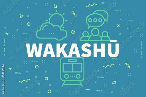 Foto Conceptual business illustration with the words wakashū