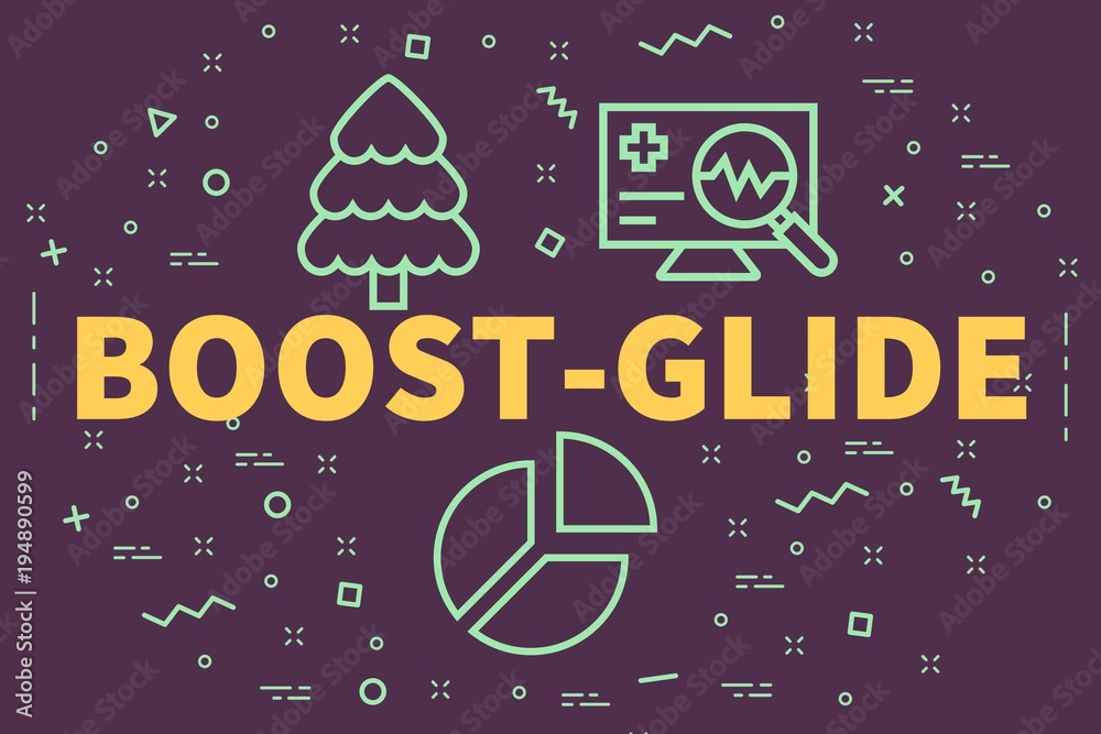 Fototapeta premium Conceptual business illustration with the words boost-glide