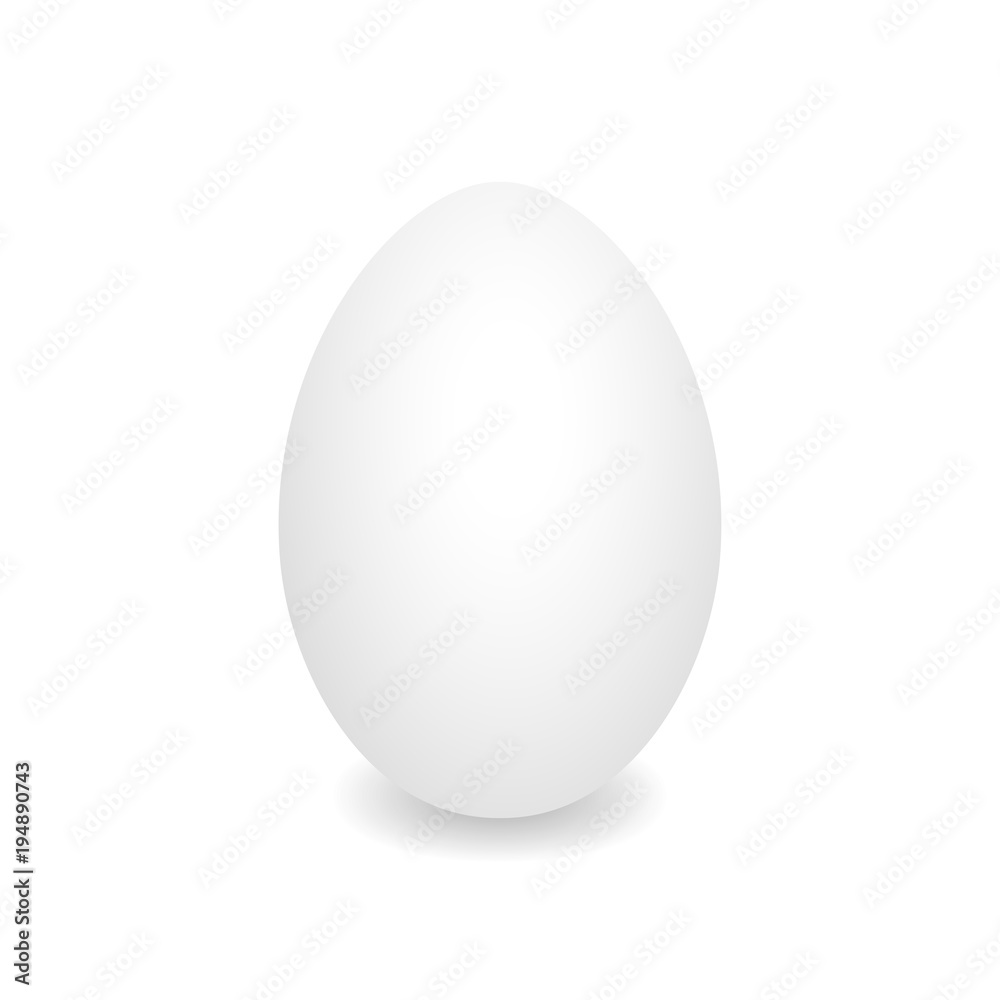 Realistic egg. White chicken egg. Vector 3D egg with shadows on white background. Template Easter egg, food concept. AI10 Realistic egg. White chicken egg. Vector 3D egg with shadows on white background. Template Easter egg, food concept. AI10