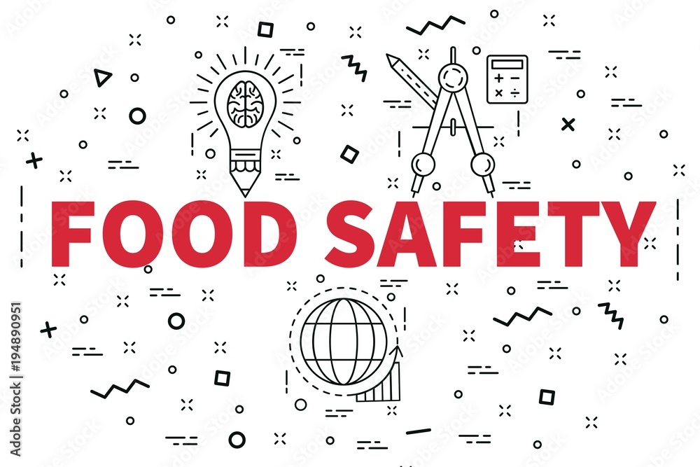 Conceptual business illustration with the words food safety Conceptual business illustration with the words food safety