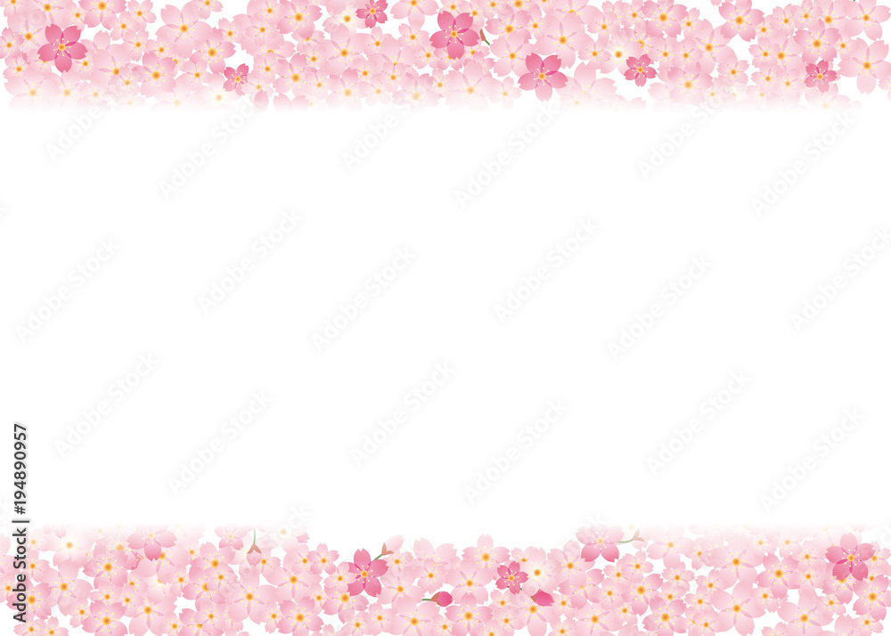春のイメージの背景 桜文様 桜吹雪 ピンク 桜のイラスト 桜のリース 桜のオーナメント Stock Vector Adobe Stock