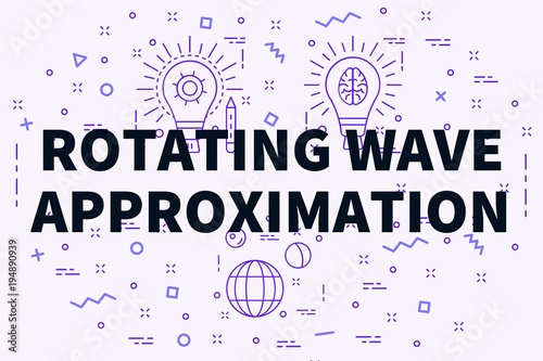 Conceptual business illustration with the words rotating wave approximation