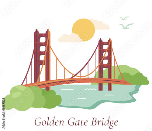 San Francisco poster with Golden Gate Bridge
