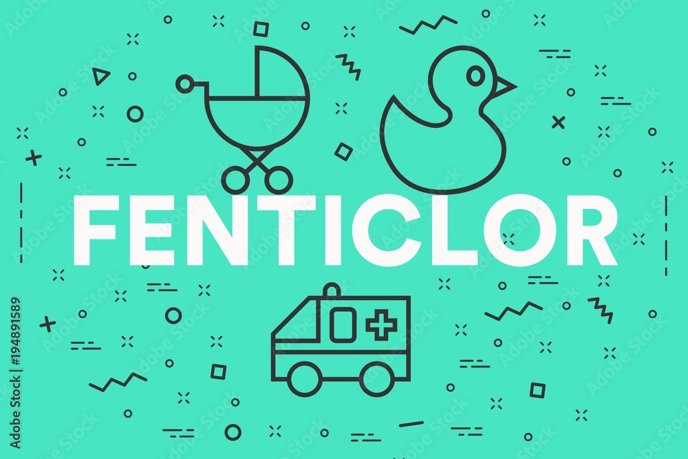 Obraz premium Conceptual business illustration with the words fenticlor