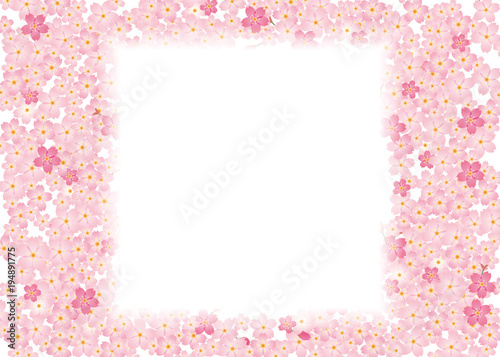 春のイメージの背景 スクエア窓 桜文様 桜吹雪 ピンク 桜のイラスト 桜のリース 桜のオーナメント Stock ベクター Adobe Stock