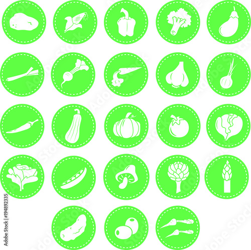 A set of vegetable icons