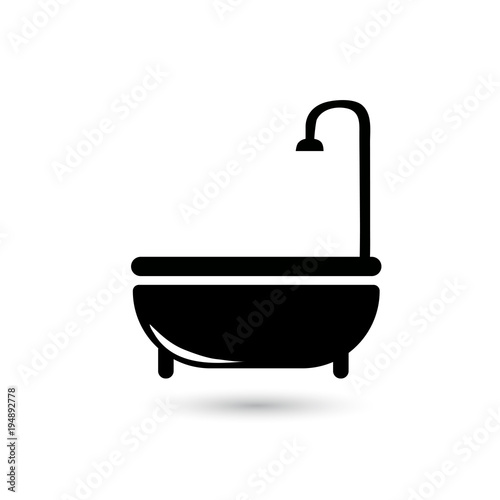 Icon black bath on a white background. Vector illustration.