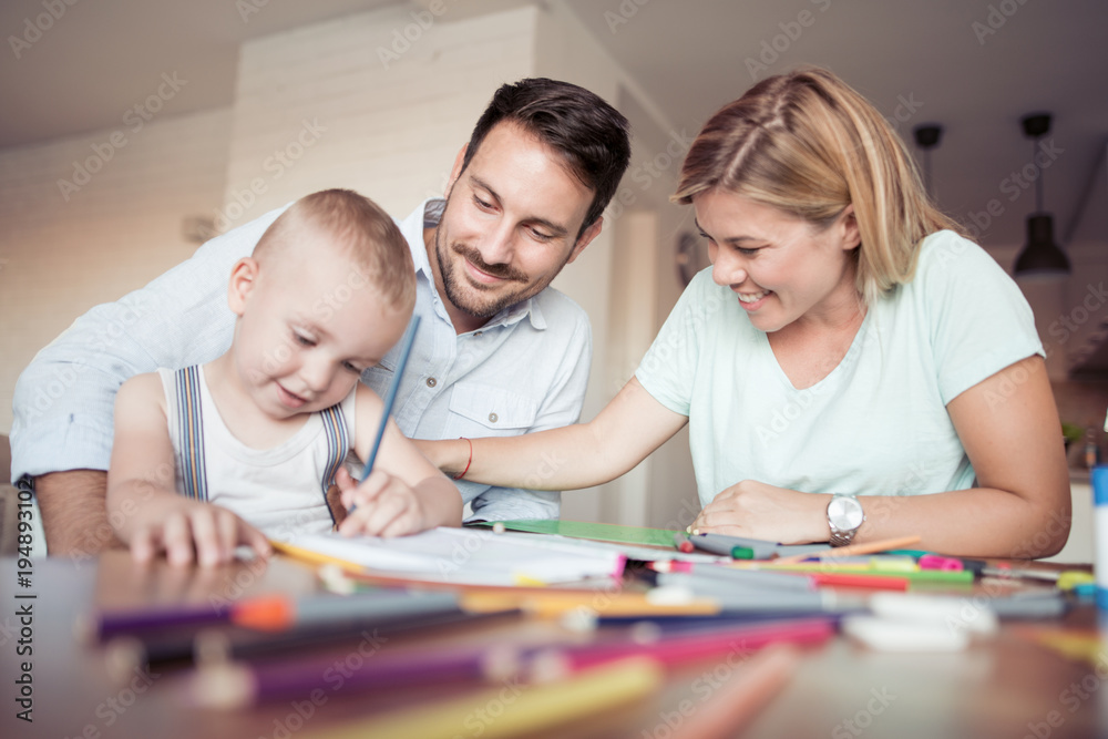 Happy family drawing