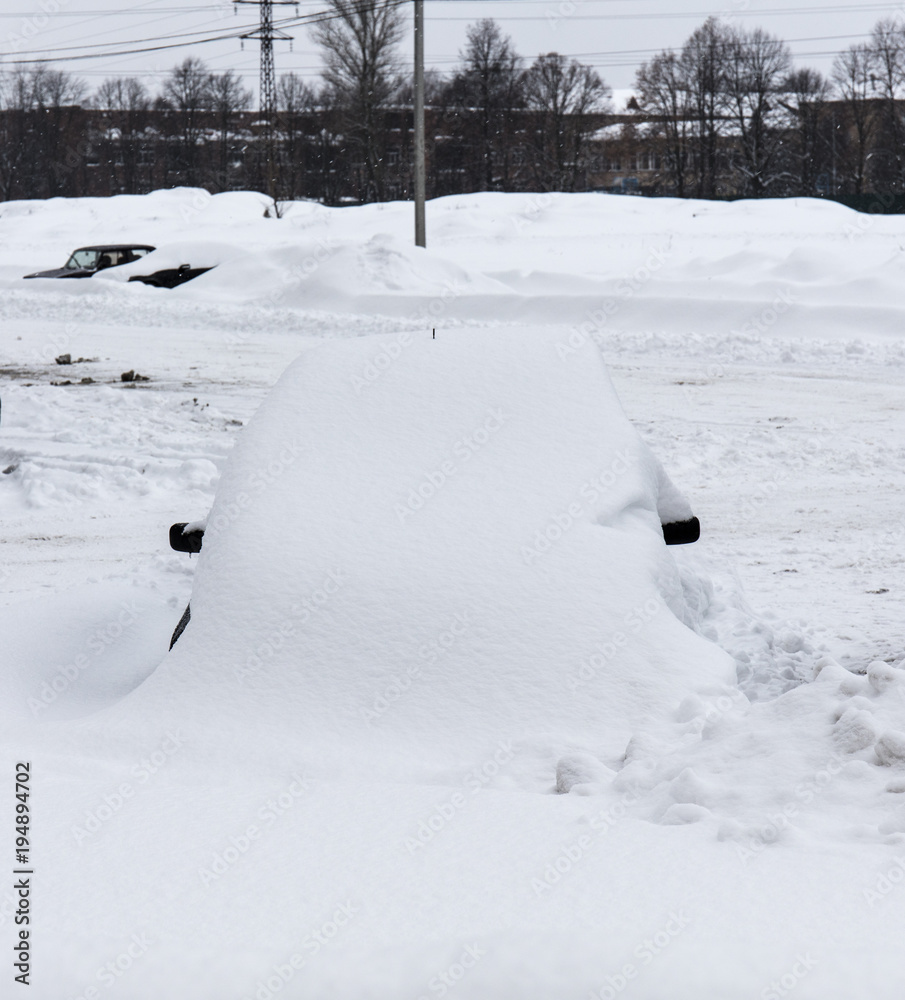 cars under the snow