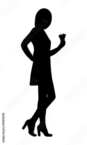 Silhouette of a girl with two tickets