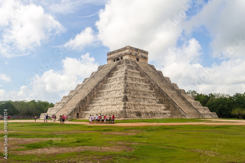The main pyramid of the Chichen Itza archaeological park in Mexico