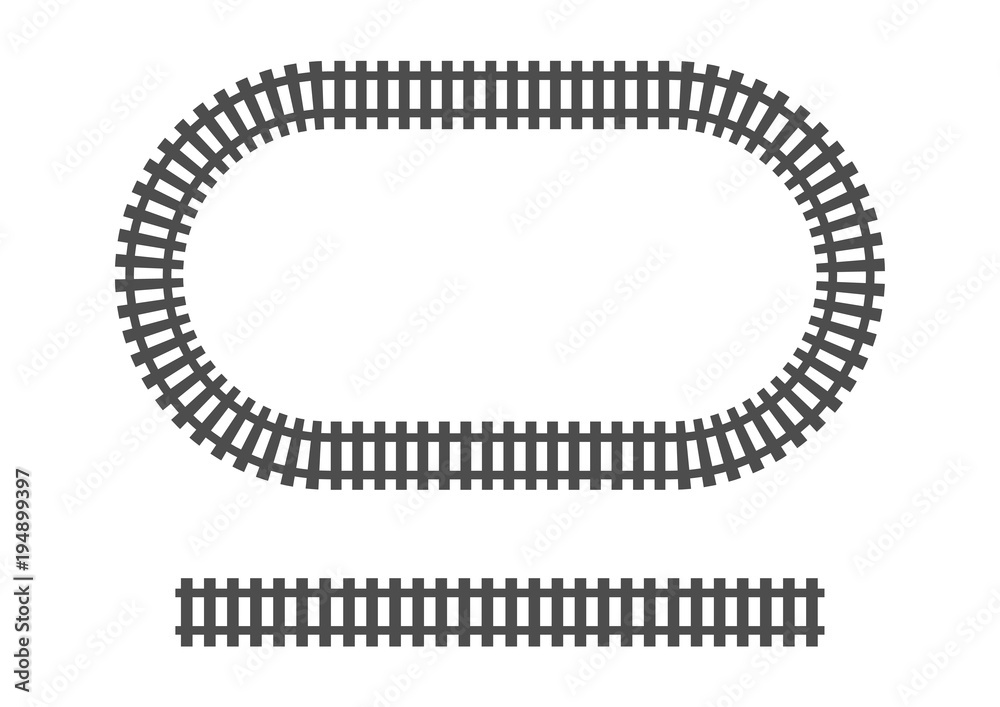 railroad track frame railway train transport Stock Vector