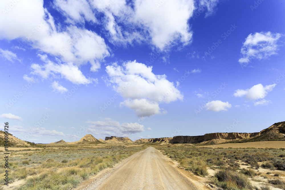 Road in bardena desert in Spain