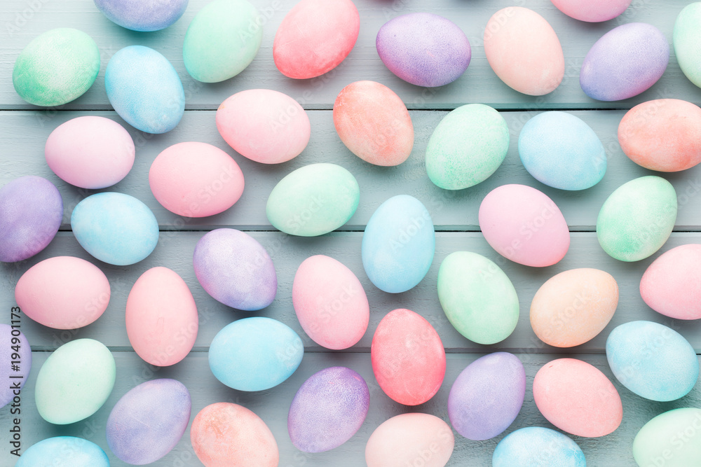 Pastel Easter eggs background. Spring greating card. Pastel Easter eggs background. Spring greating card.