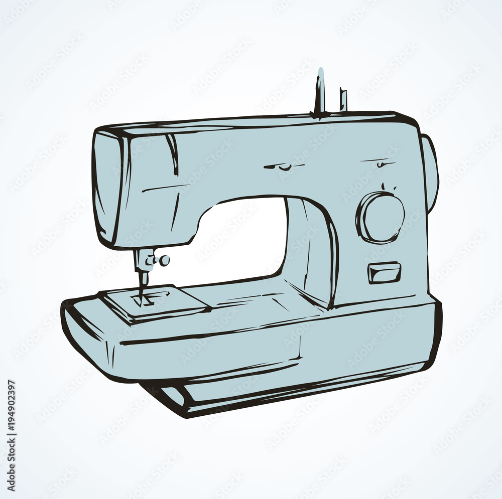 Sewing machine. Vector drawing
