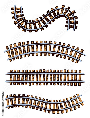 Railway. Vector drawing
