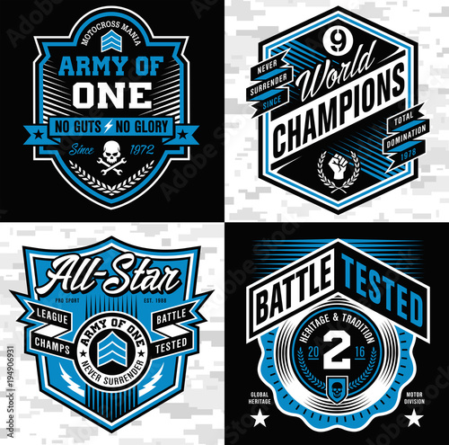 Sports crest emblem set