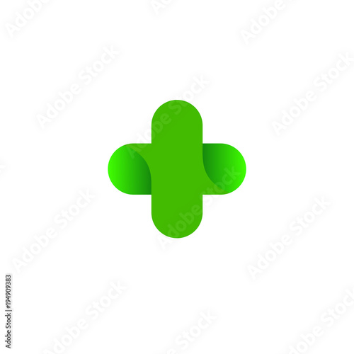 Logo Cross Health. Logo for the clinic, pharmaceutical company. Logo of the family doctor, first aid. Health and medical cabinet. Vector Isolated on white background