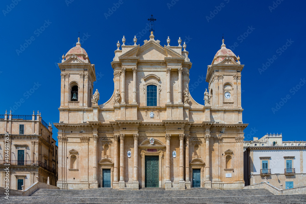 Cathedral of San Nicola di Mira in the center of Noto, Sicily.  In 2002 declared UNESCO World Heritage Site.