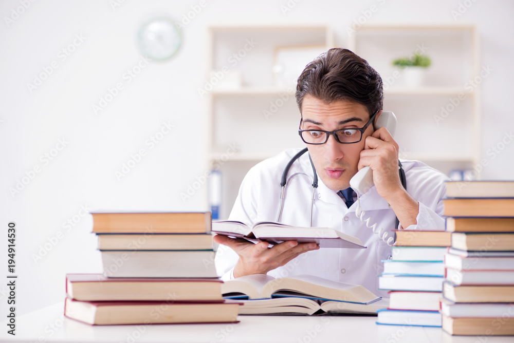 Medical student preparing for university exams Medical student preparing for university exams