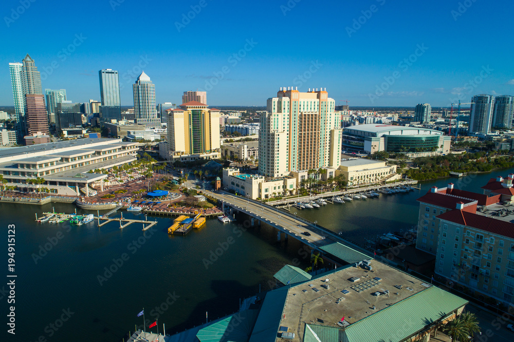 Aerial scene Downtown Tampa Florida