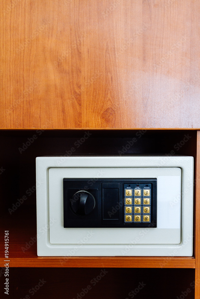 Electronic safe in a hotel furniture Electronic safe in a hotel furniture