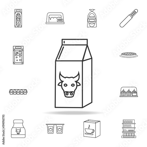 a carton of milk icon. Detailed set of shops and hypermarket icons. Premium quality graphic design. One of the collection icons for websites, web design, mobile app