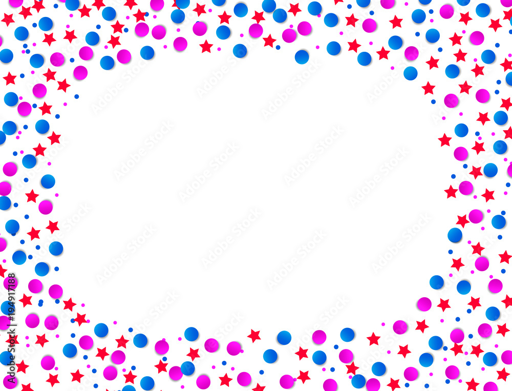 USA celebration Blue and red confetti stars in national colors for American independence day isolated on white background. Vector illustration. USA celebration Blue and red confetti stars in national colors for American independence day isolated on white background. Vector illustration.