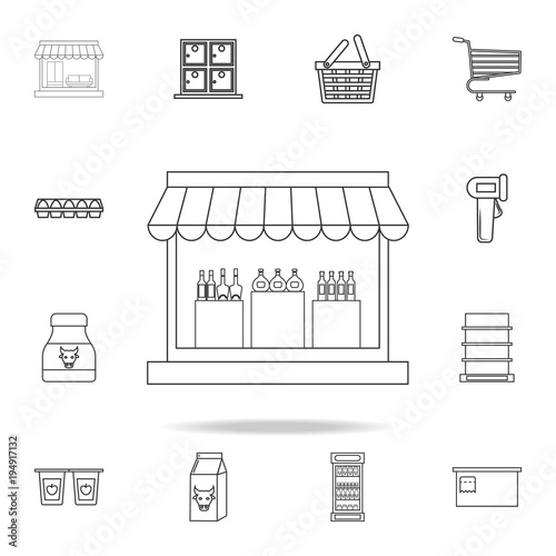 alcoholic beverage store icon. Detailed set of shops and hypermarket icons. Premium quality graphic design. One of the collection icons for websites, web design, mobile app